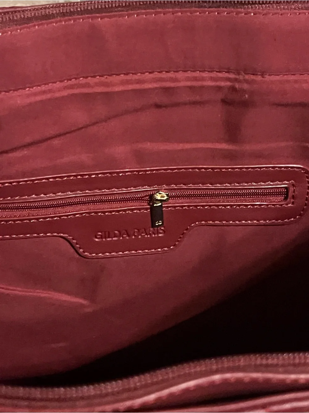 Quilted Burgundy Women’s Tote with Gold Chain Straps